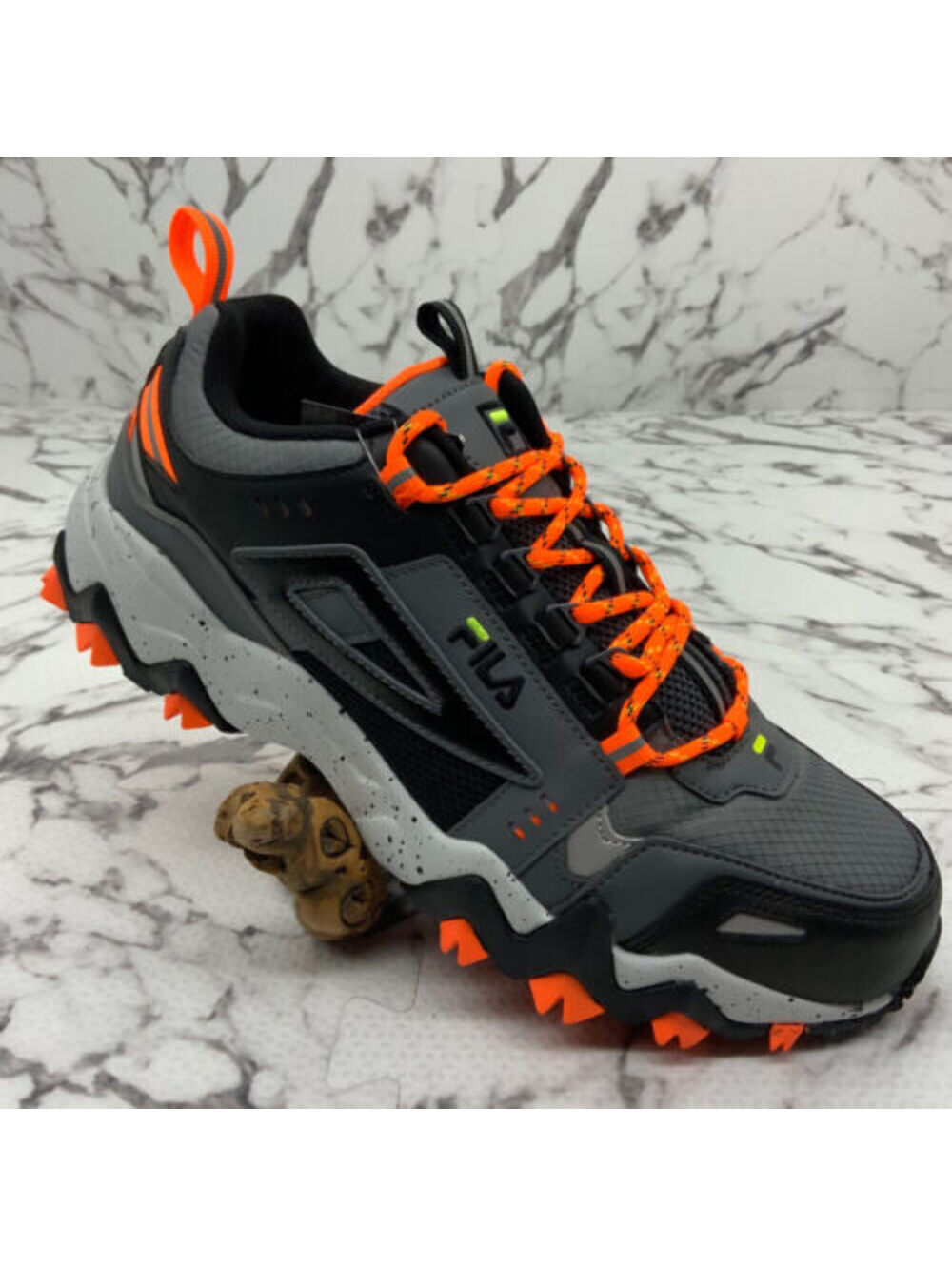 Men's Fila Oakmont Tr Grey | Black | Orange Sneakers 054 NWT